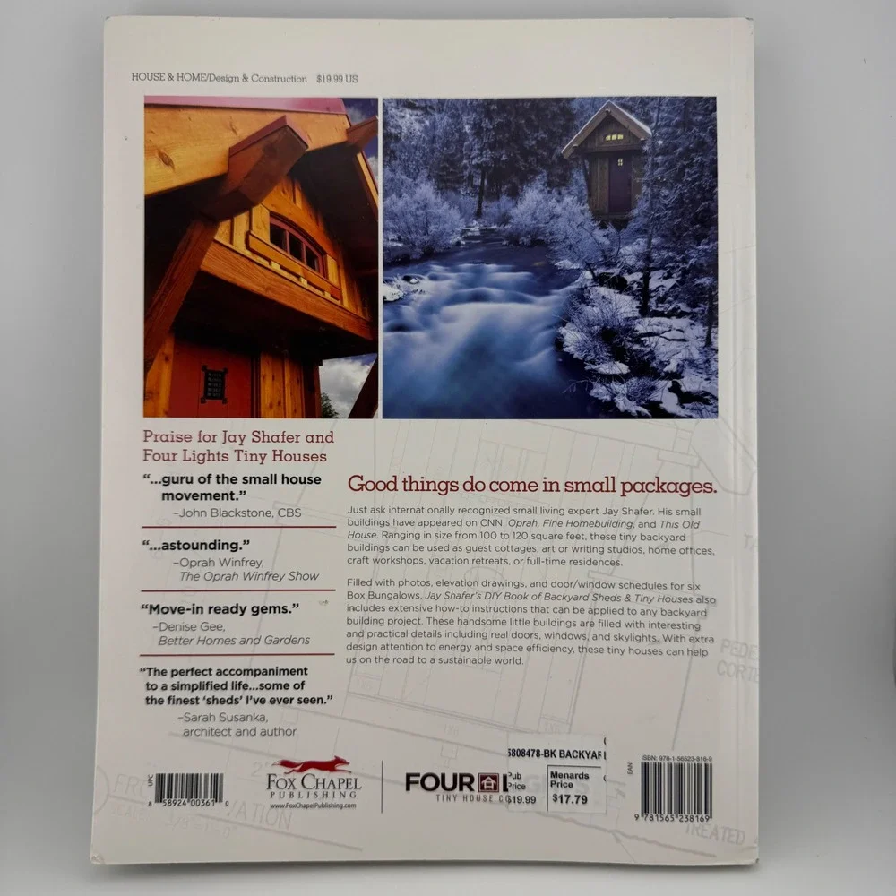 Jay Shafer DIY Book of Backyard Sheds & Tiny Houses White‎ Excellent Paperback